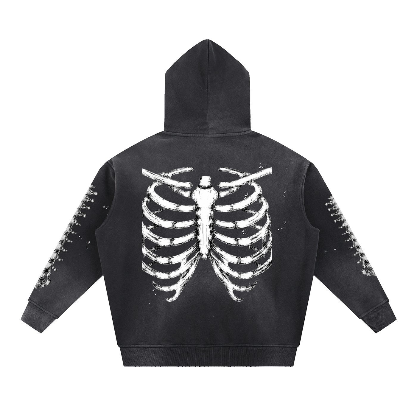 Vintage Washed Frayed Fleece Hoodie