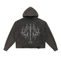 Vintage Washed Frayed-Hem Hoodie