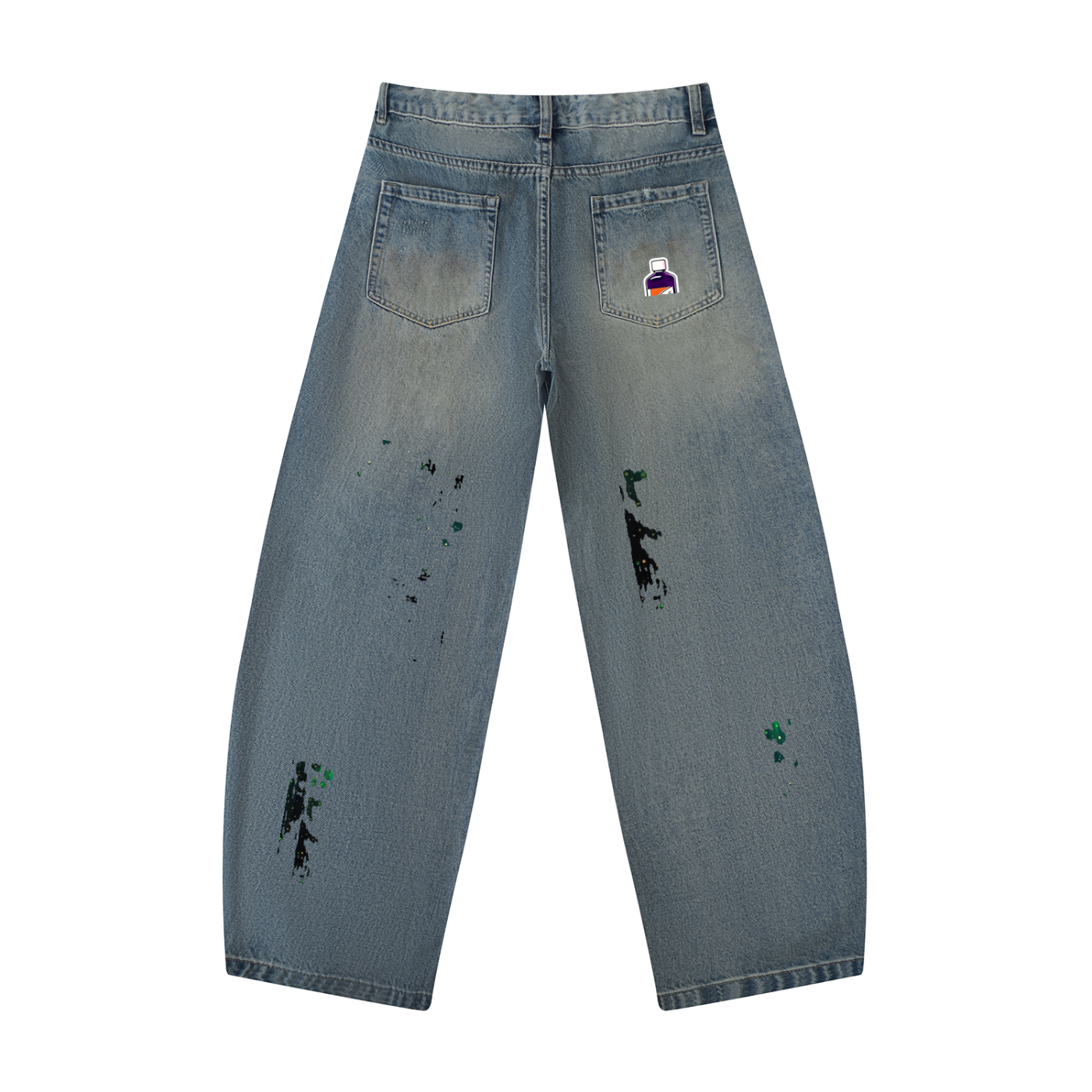 Men's Distressed Barrel Leg Jeans