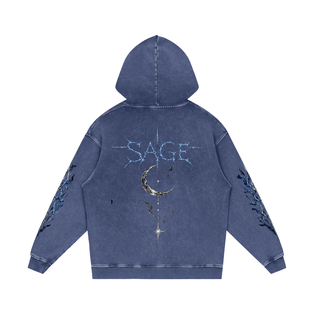 Snow Washed Loose Cotton Hoodie