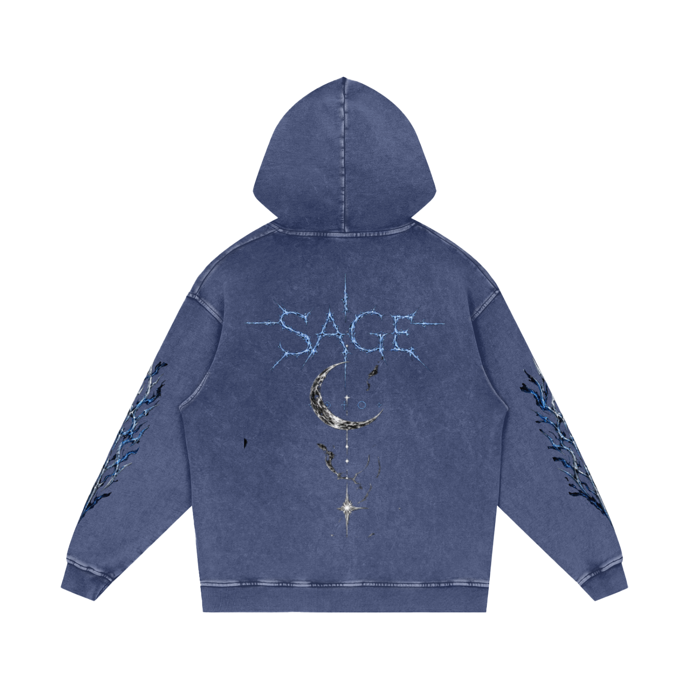 Snow Washed Loose Cotton Hoodie