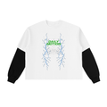 Layered Contrast Sleeve Cotton T-Shirt