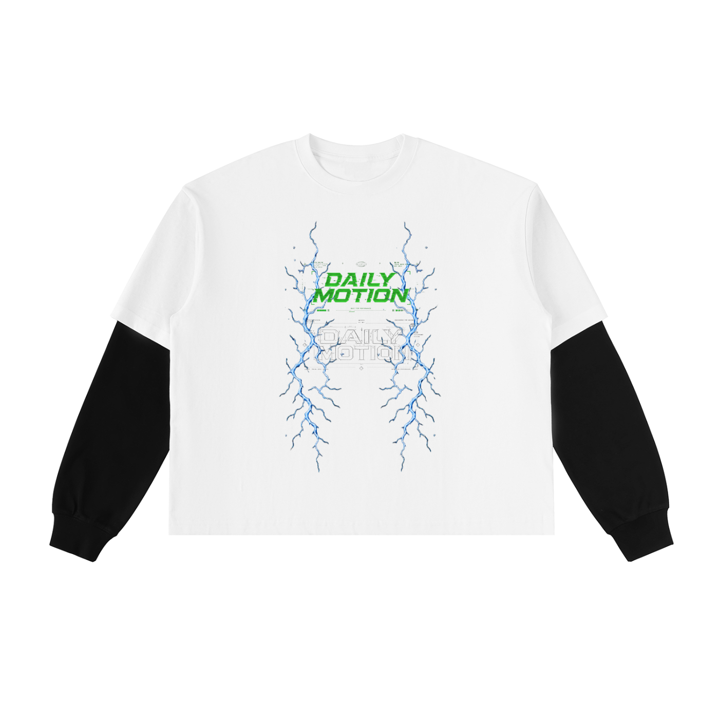 Layered Contrast Sleeve Cotton T-Shirt