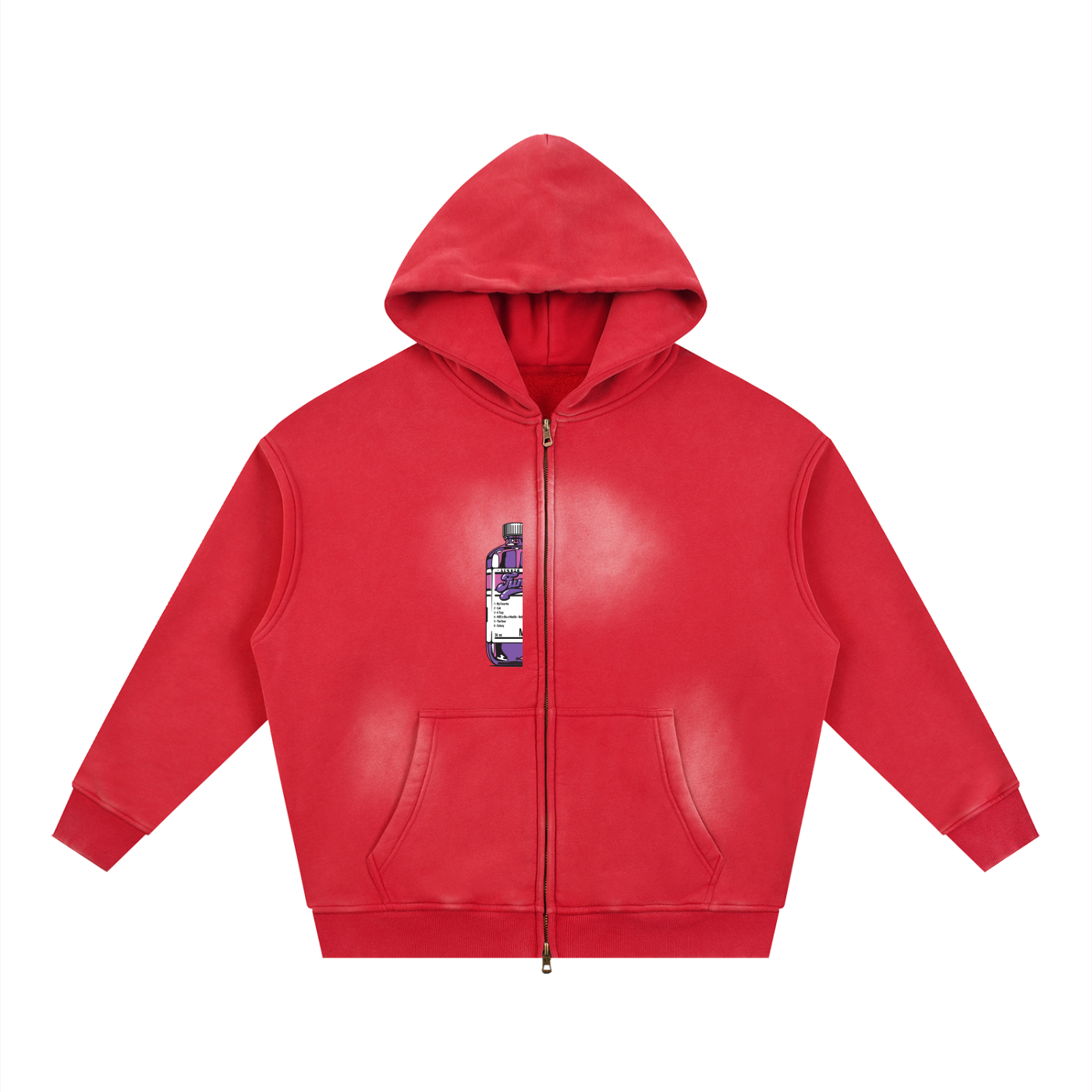 Sunfade Two-way Zipper Boxy Fleece Hoodie