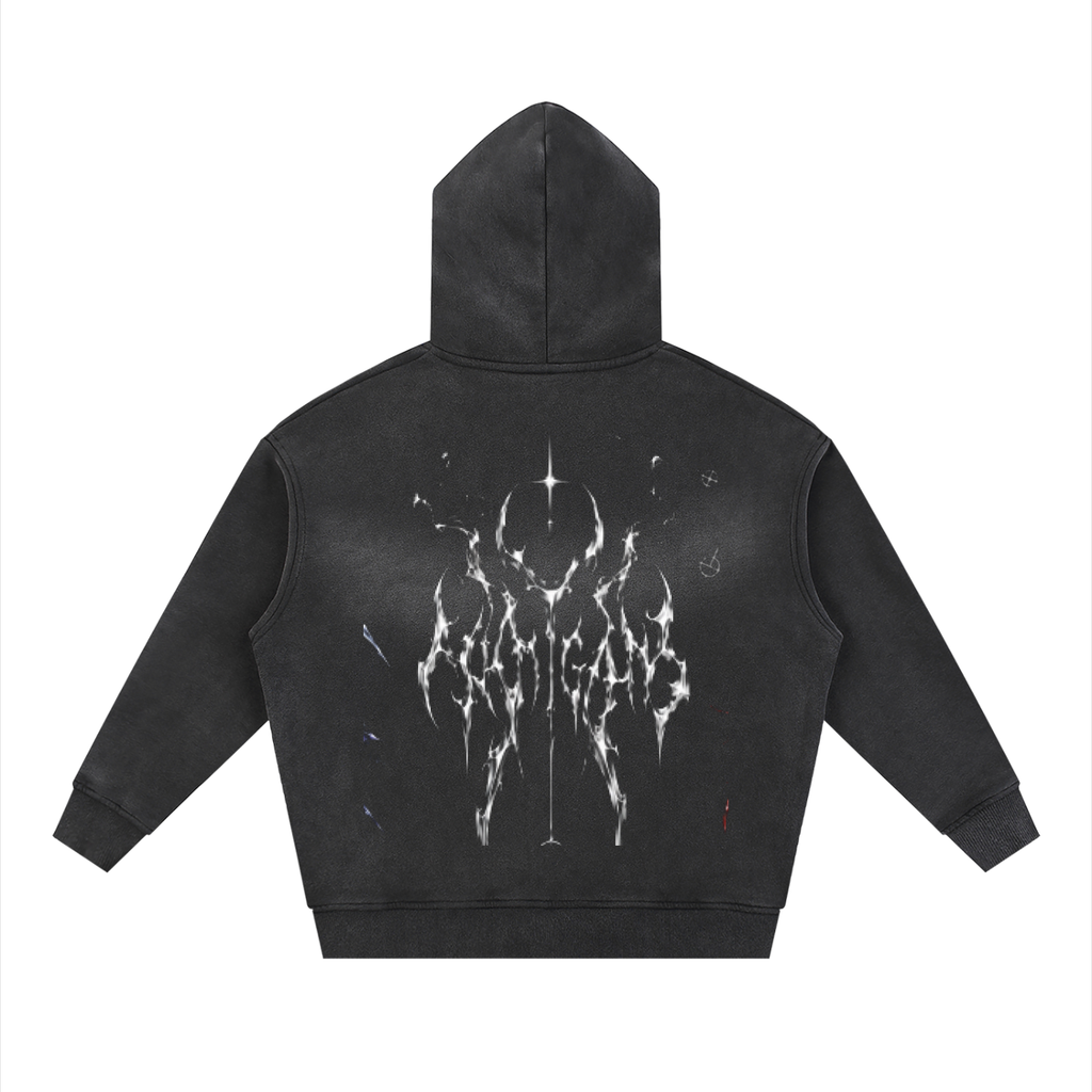 Sunfade Two-way Zipper Boxy Fleece Hoodie