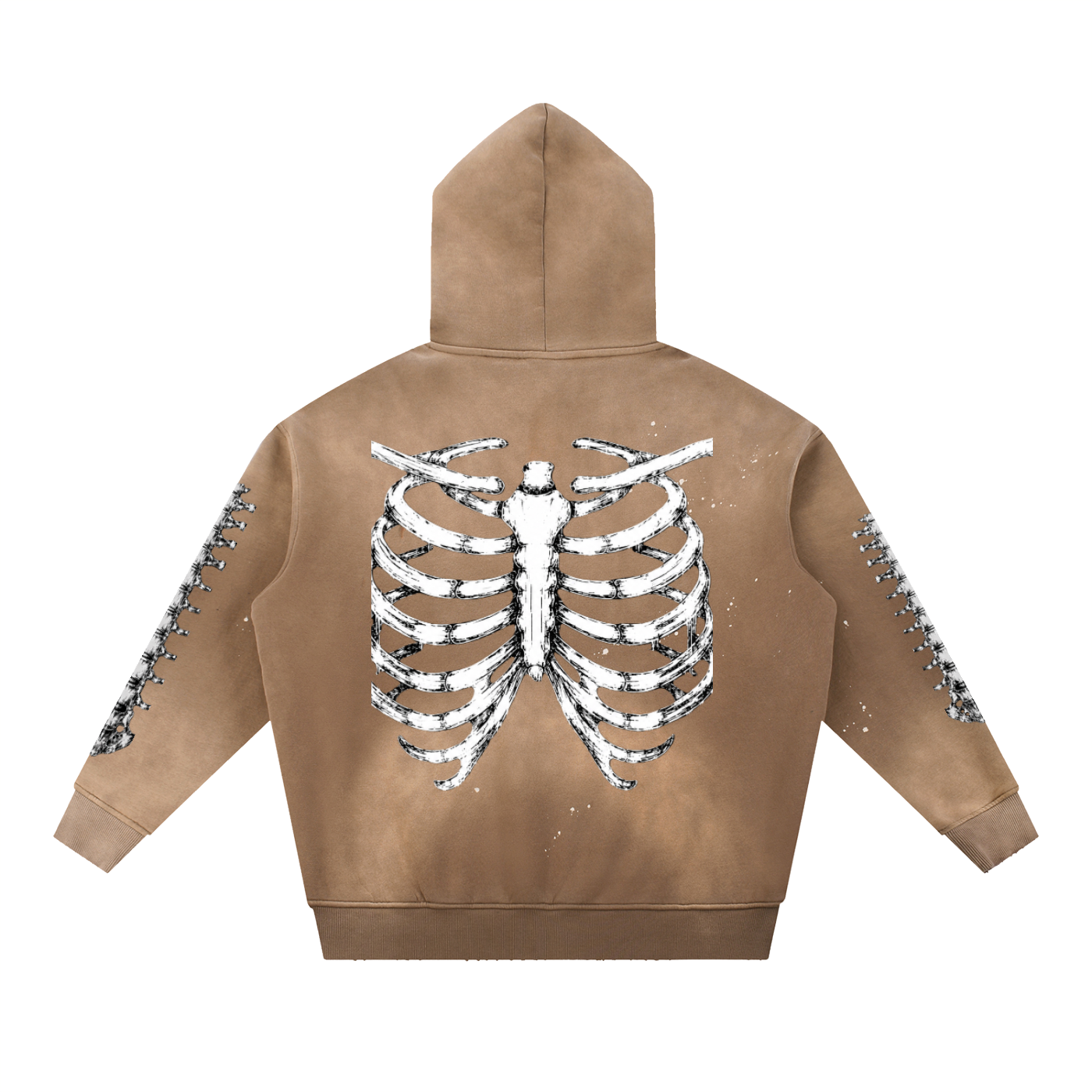 Vintage Washed Frayed Fleece Hoodie