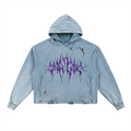 Vintage Washed Frayed-Hem Hoodie
