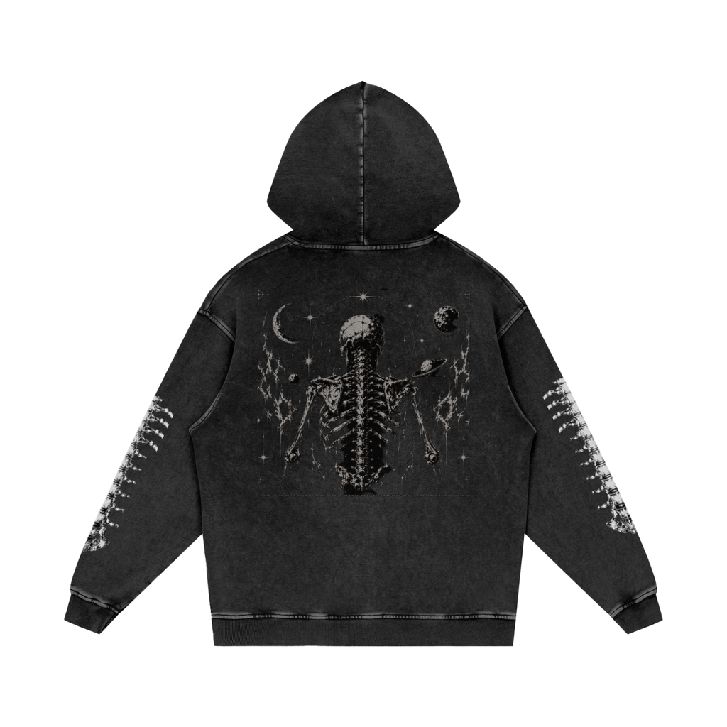 Snow Washed Loose Cotton Hoodie