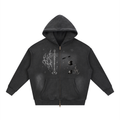 Sunfade Two-way Zipper Boxy Fleece Hoodie
