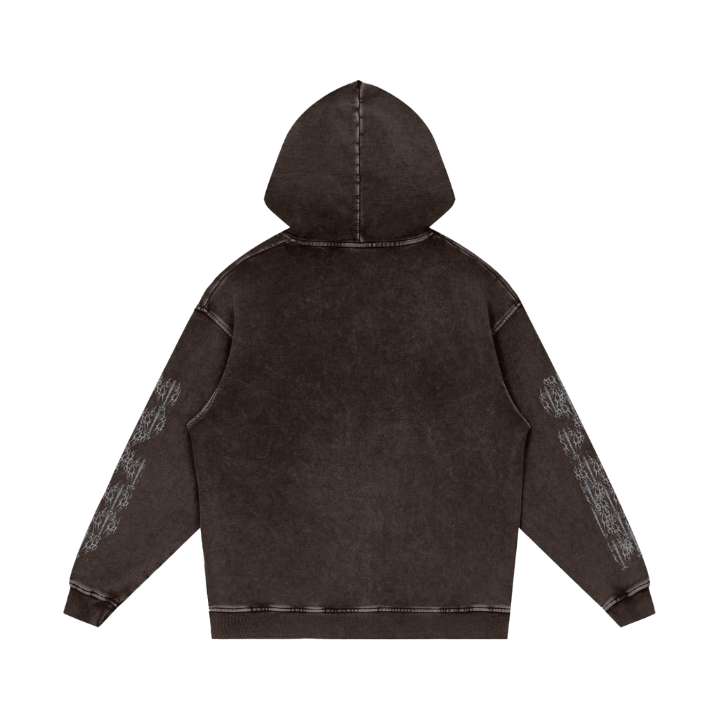 Snow Washed Loose Cotton Hoodie