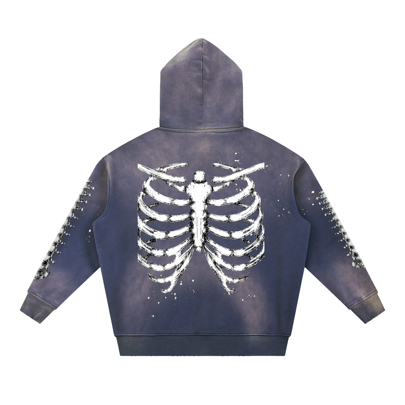 Vintage Washed Frayed Fleece Hoodie