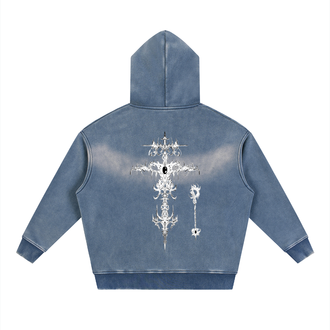 Sunfade Two-way Zipper Boxy Fleece Hoodie