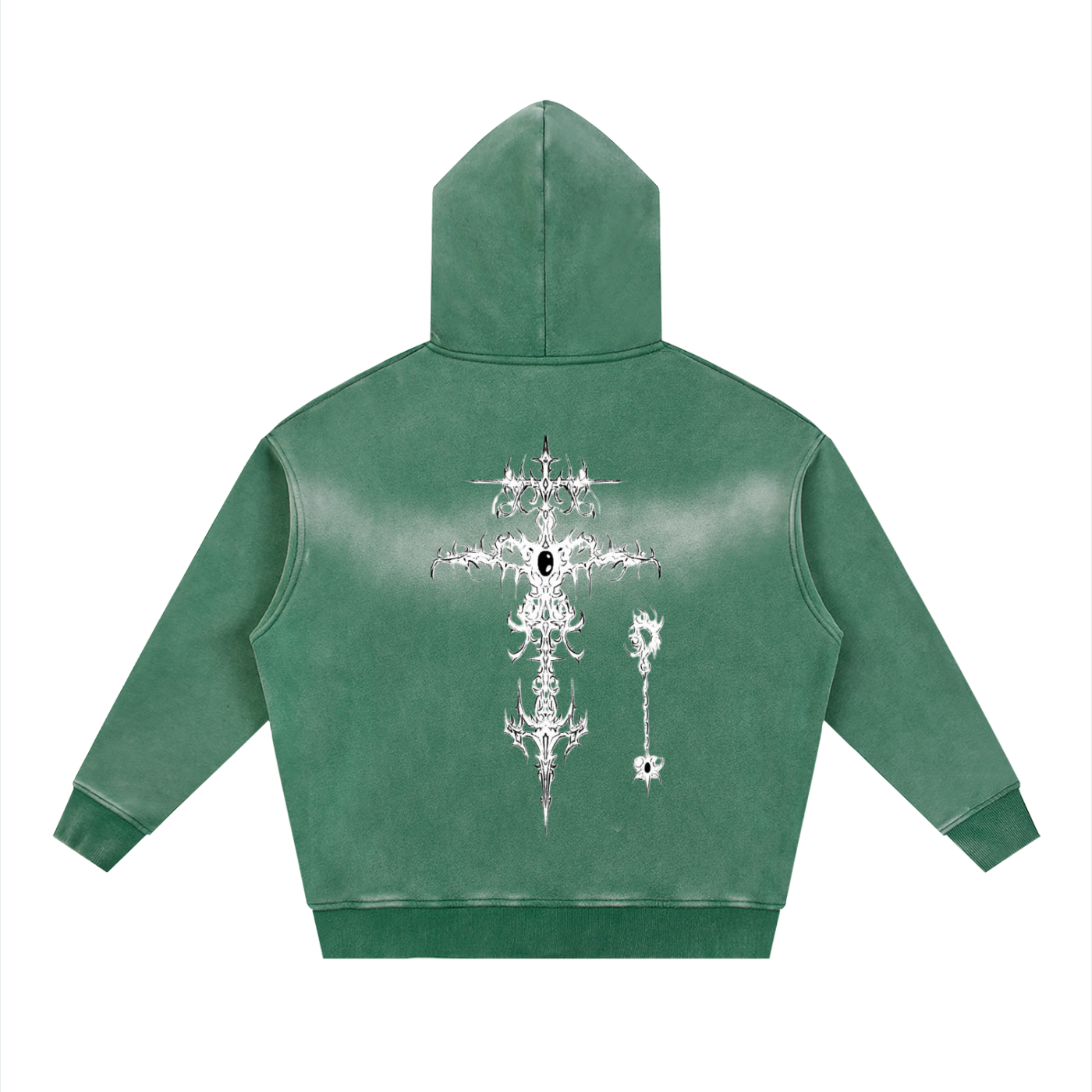 Sunfade Two-way Zipper Boxy Fleece Hoodie