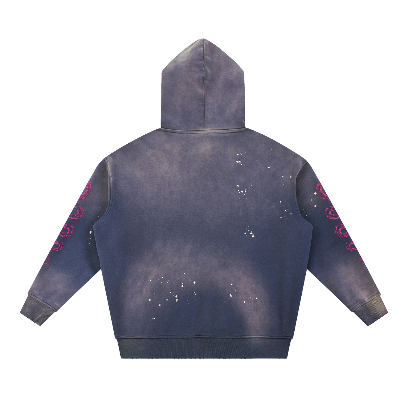 Vintage Washed Frayed Fleece Hoodie