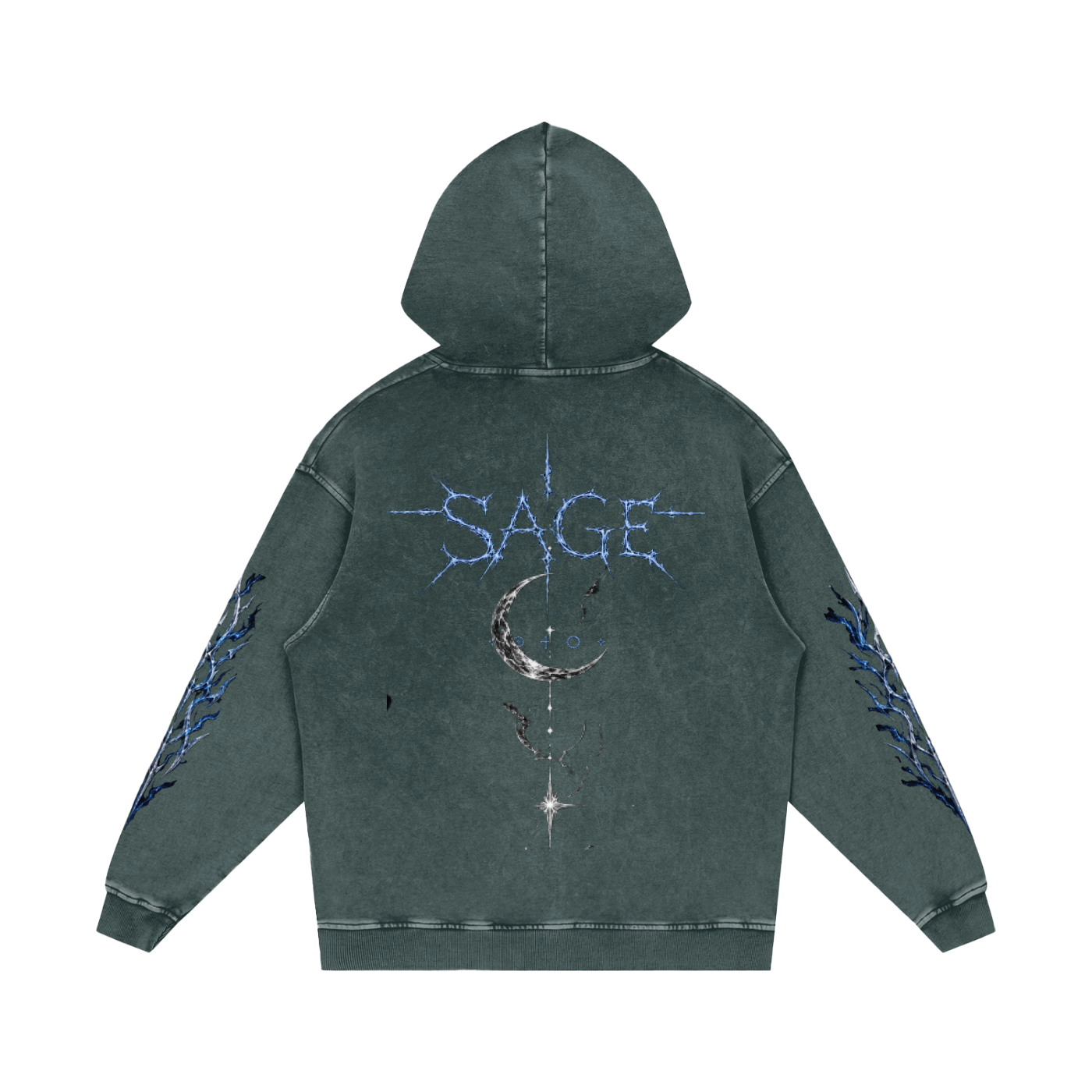 Snow Washed Loose Cotton Hoodie
