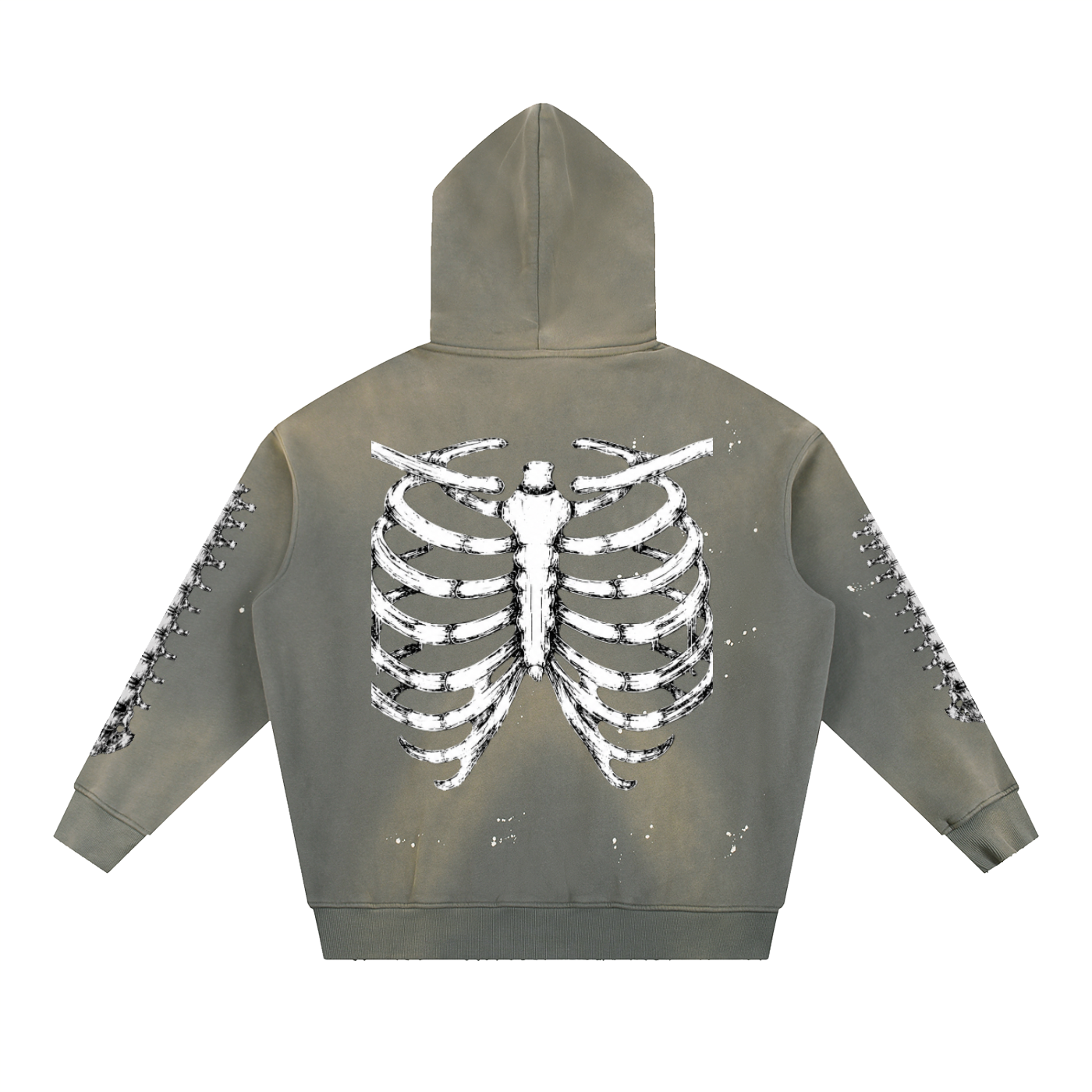 Vintage Washed Frayed Fleece Hoodie