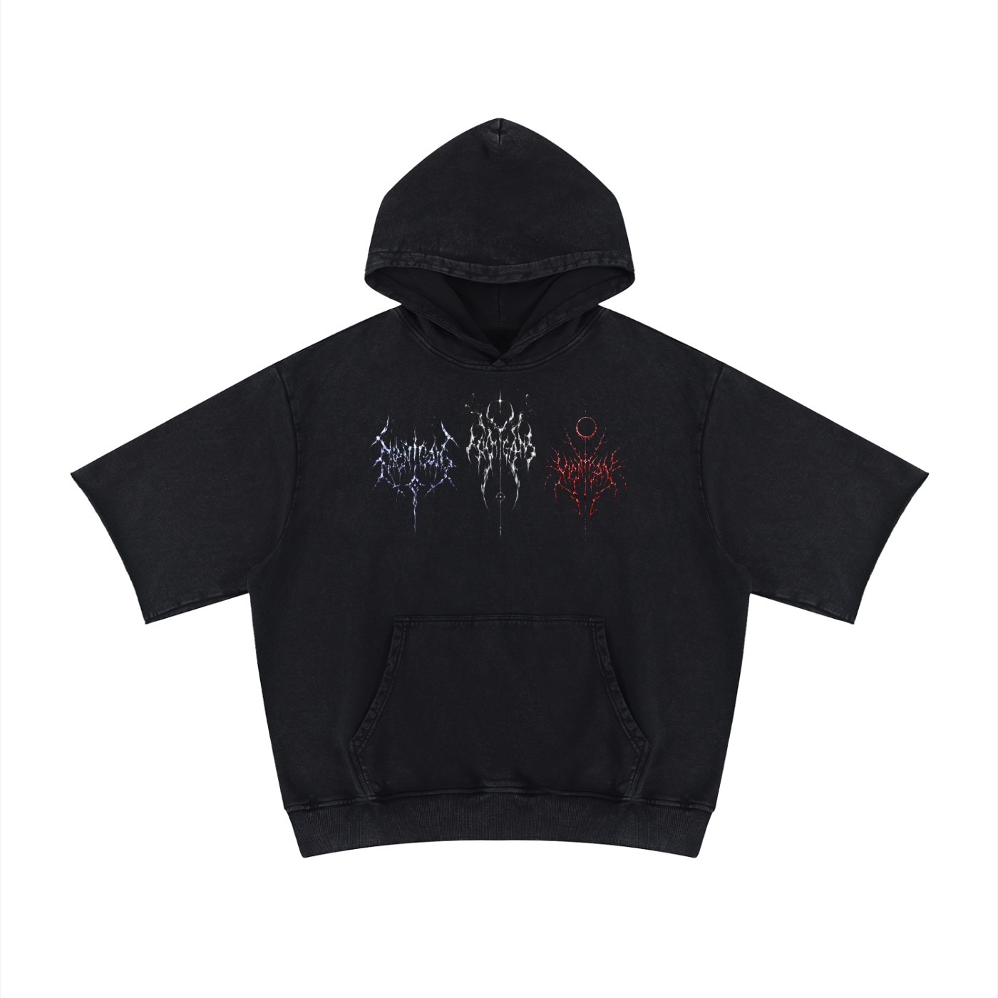 Unisex Mineral Wash Short Sleeve Hoodie