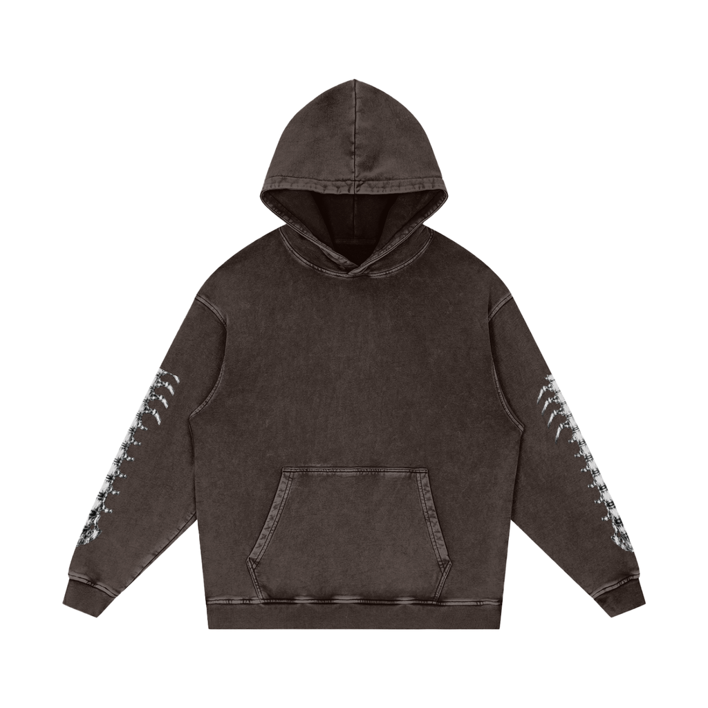 Snow Washed Loose Cotton Hoodie