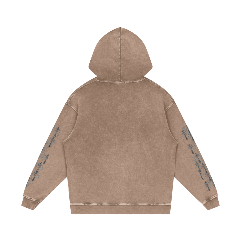 Snow Washed Loose Cotton Hoodie