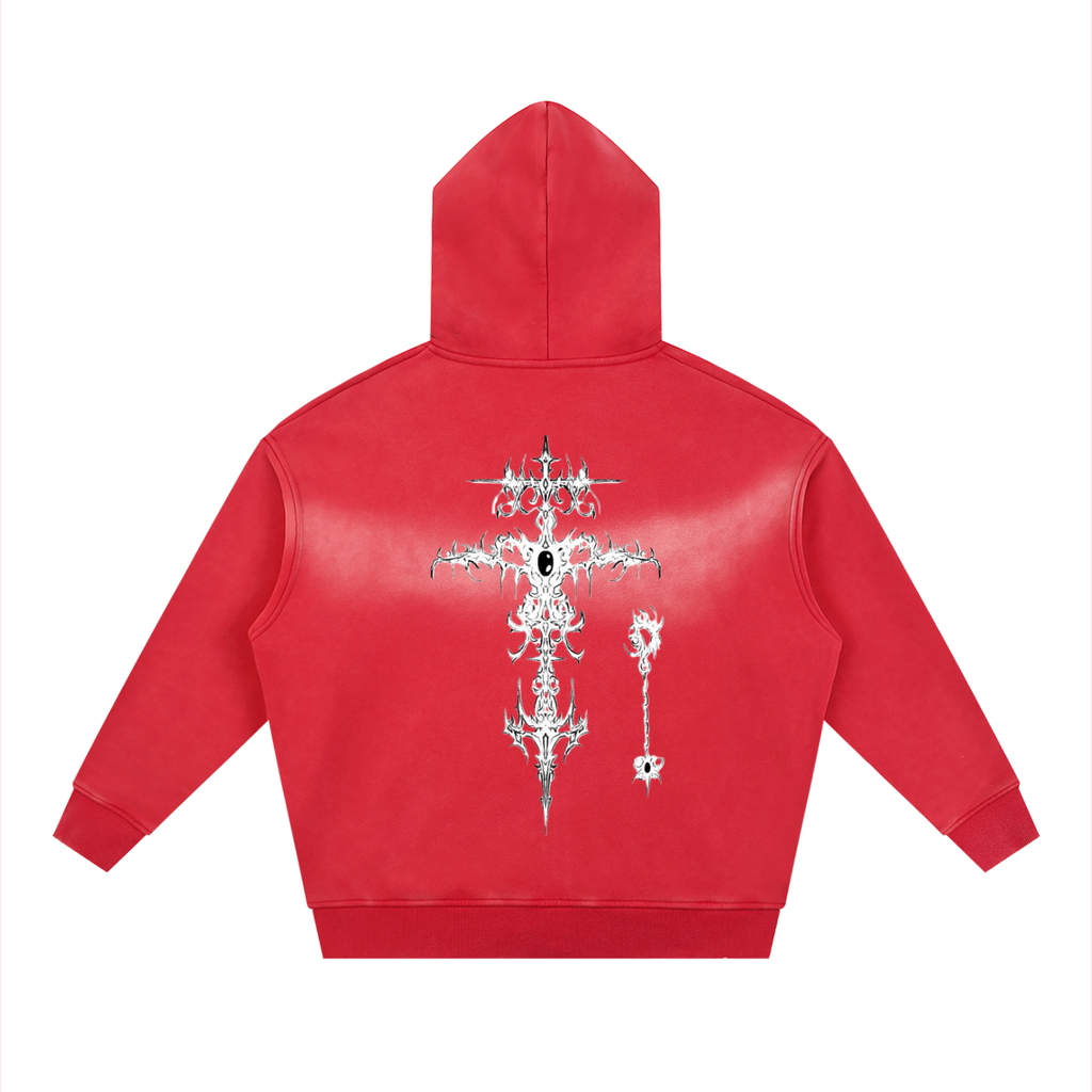 Sunfade Two-way Zipper Boxy Fleece Hoodie
