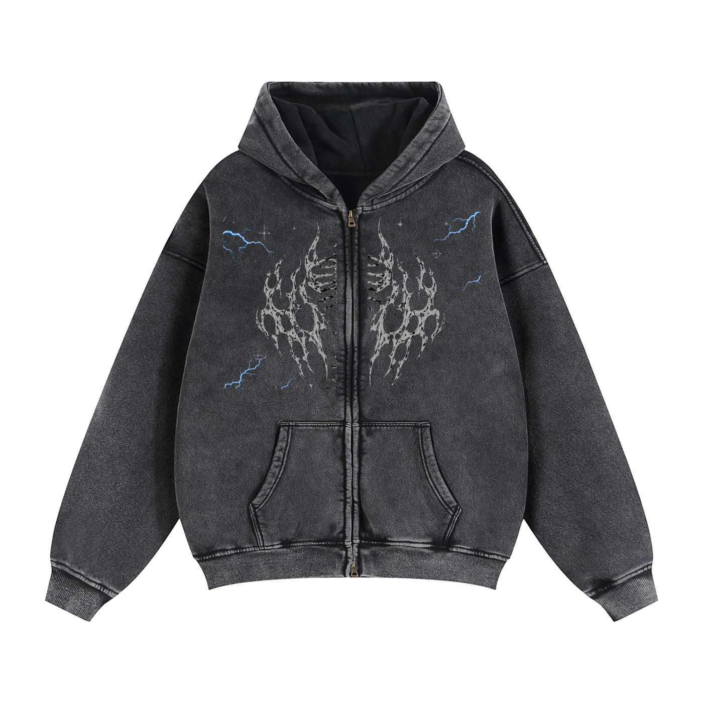Zip-Through Boxy Fleece Hoodie