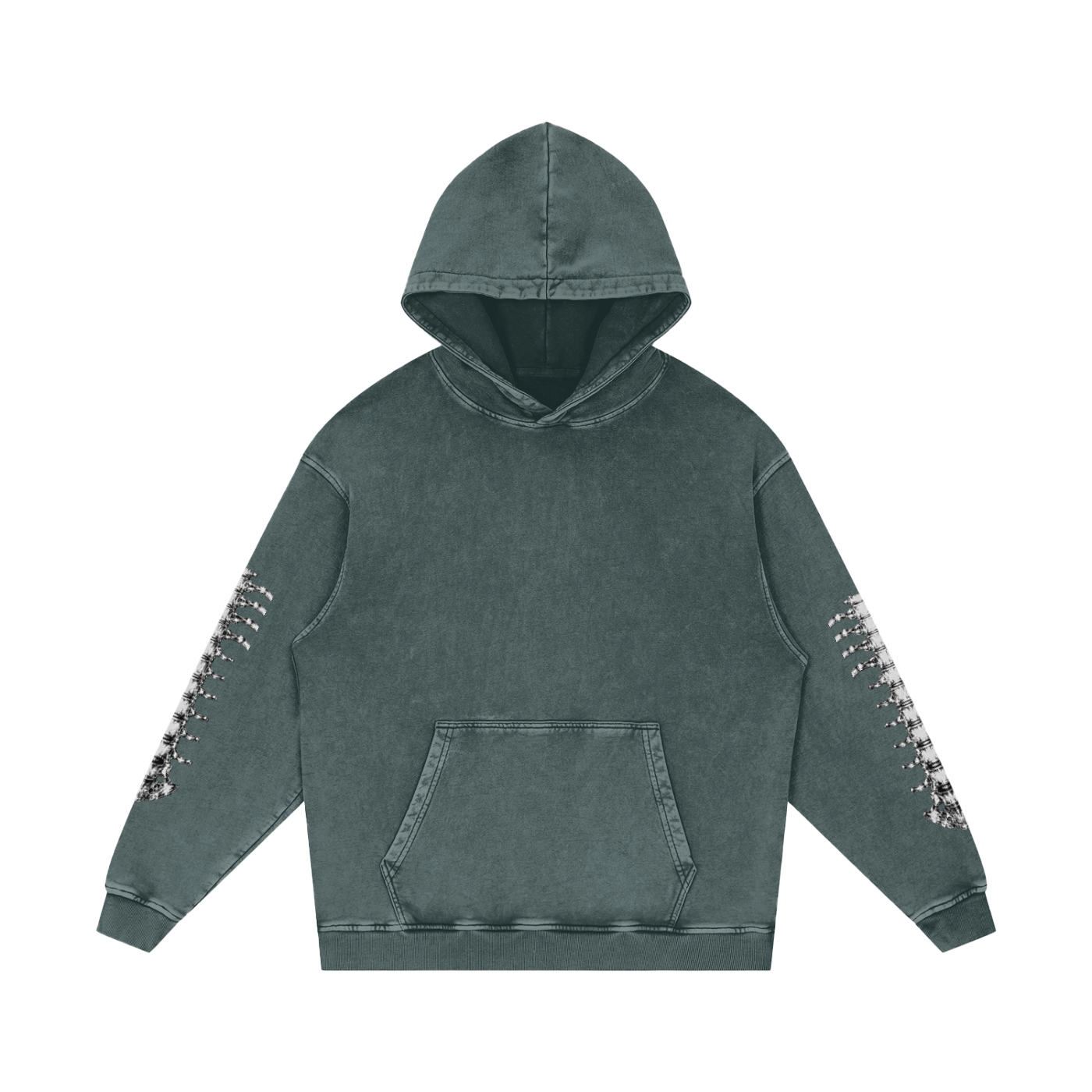 Snow Washed Loose Cotton Hoodie