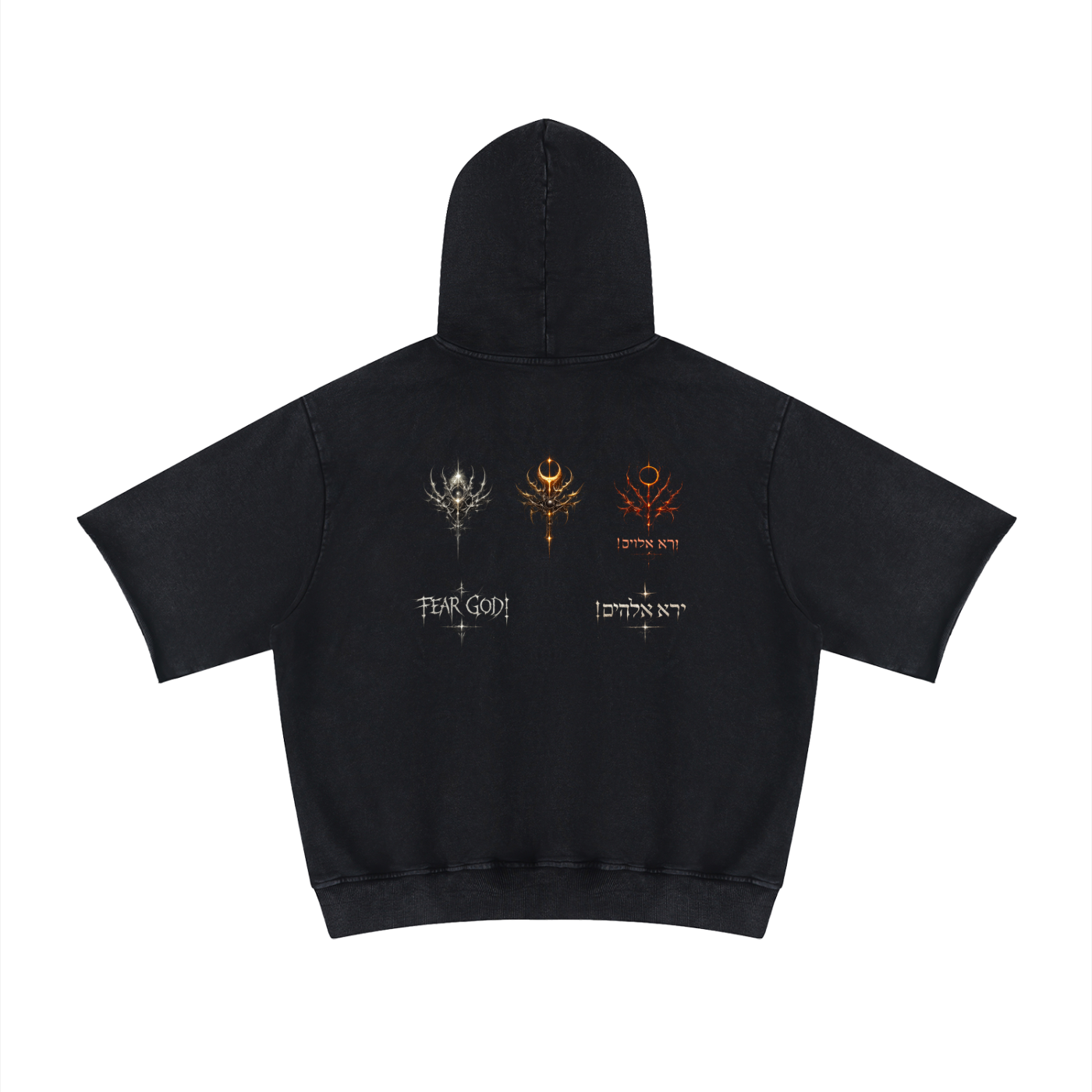 Unisex Mineral Wash Short Sleeve Hoodie