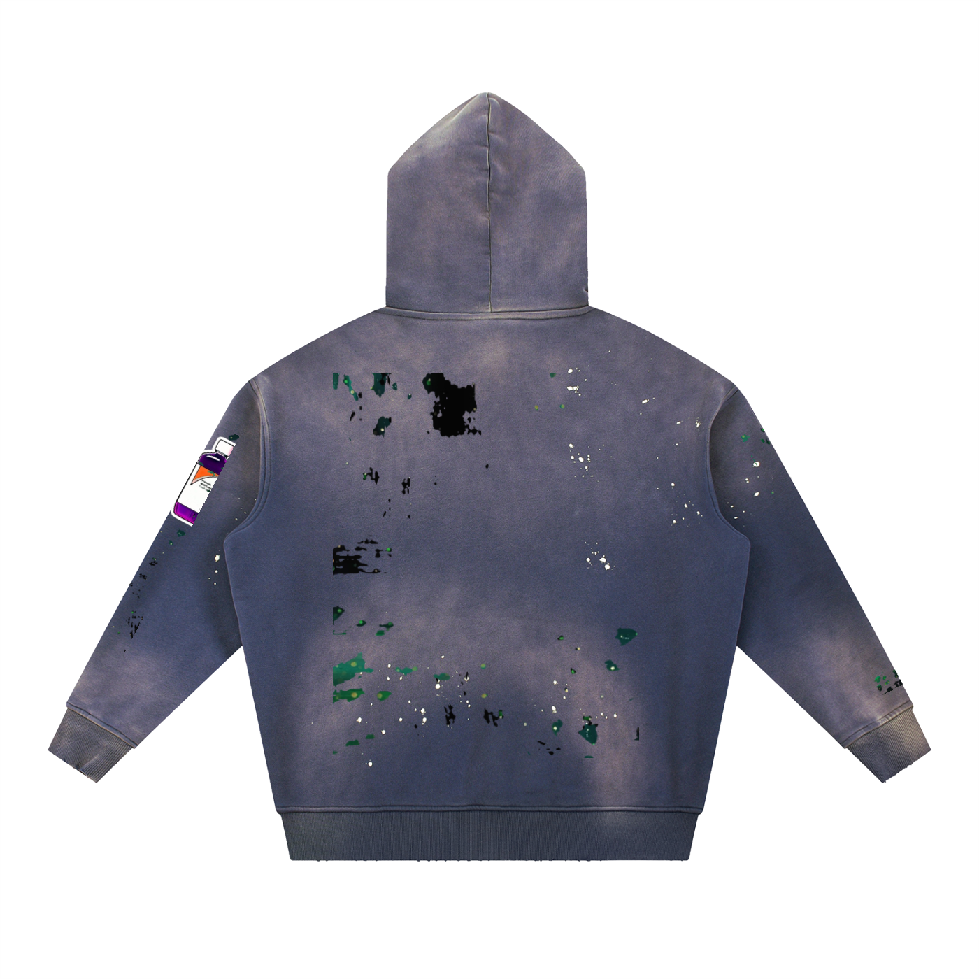Vintage Washed Frayed Fleece Hoodie