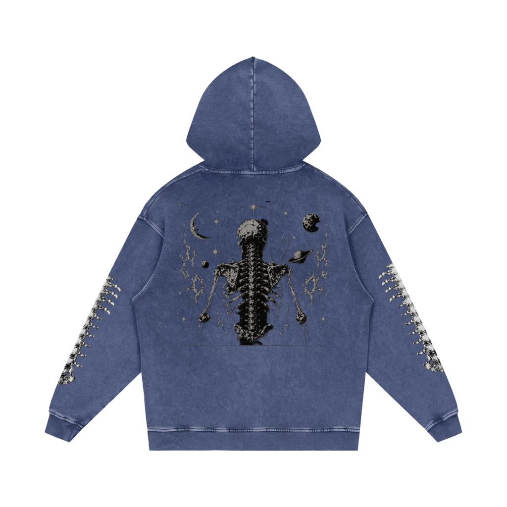 Snow Washed Loose Cotton Hoodie