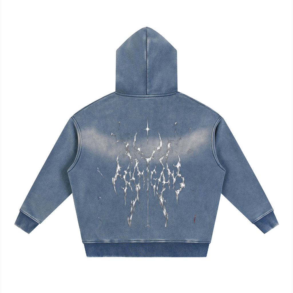 Sunfade Two-way Zipper Boxy Fleece Hoodie
