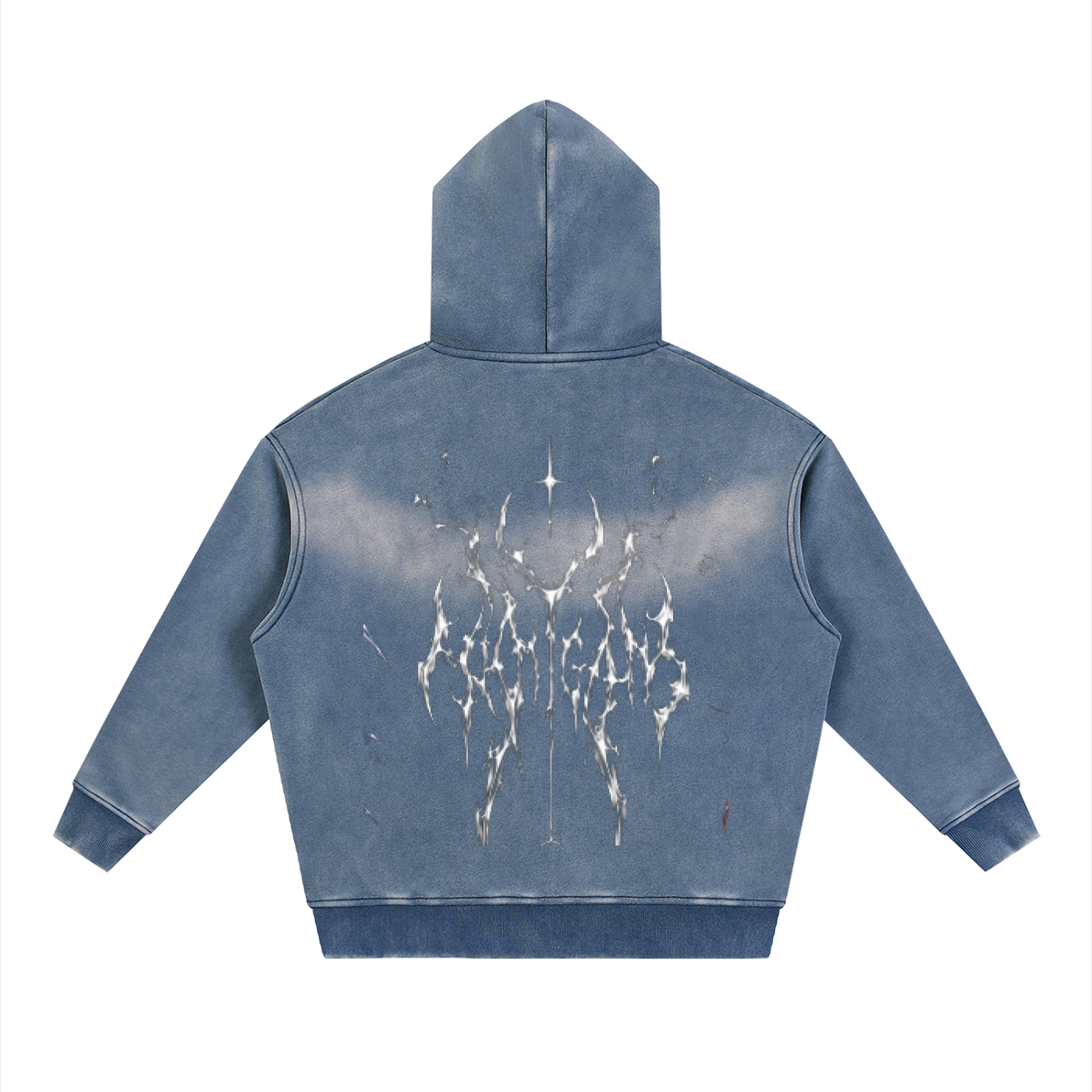 Sunfade Two-way Zipper Boxy Fleece Hoodie