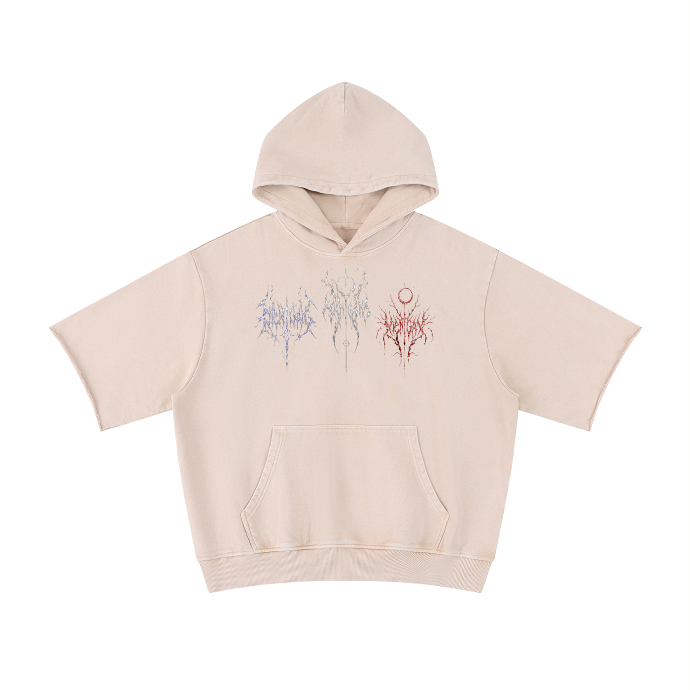 Unisex Mineral Wash Short Sleeve Hoodie
