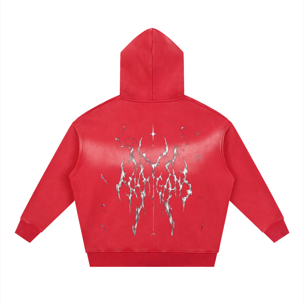 Sunfade Two-way Zipper Boxy Fleece Hoodie