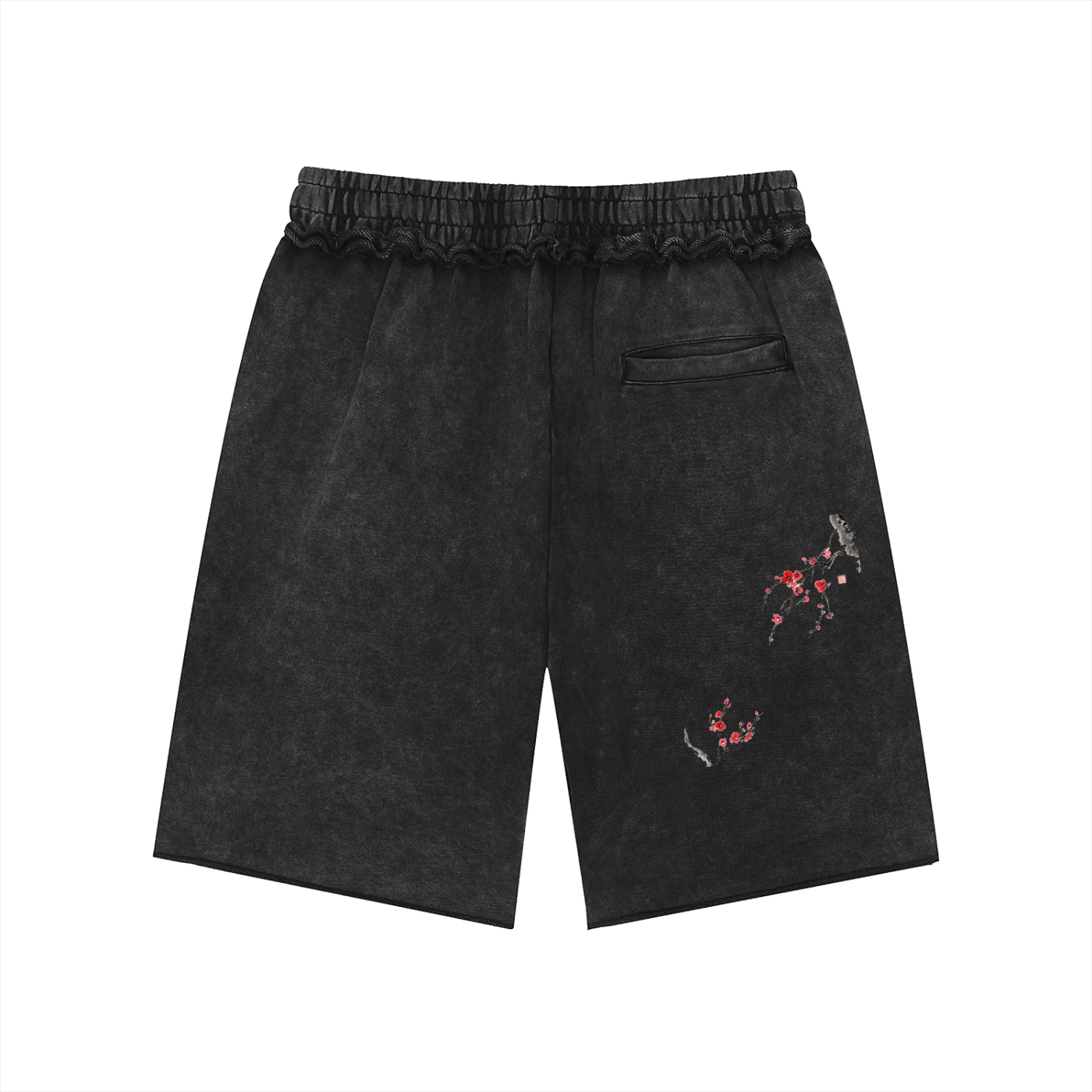 Unisex Mineral Wash Raw Edge Shorts