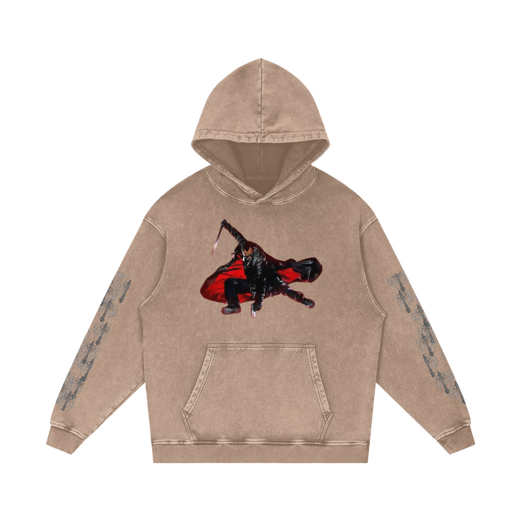 Snow Washed Loose Cotton Hoodie