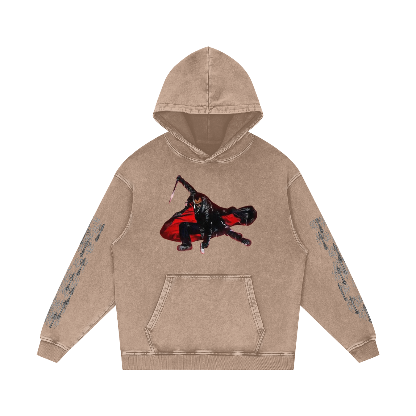 Snow Washed Loose Cotton Hoodie