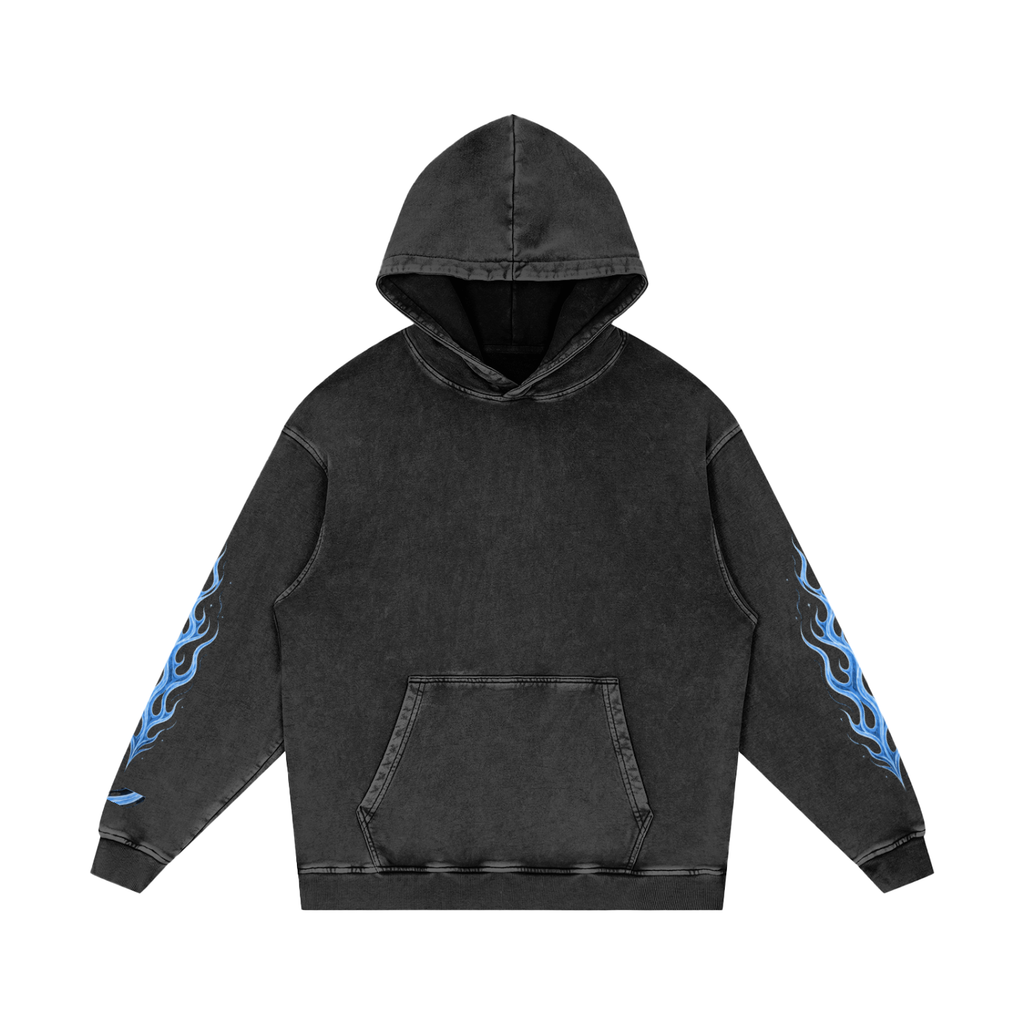 Snow Washed Loose Cotton Hoodie