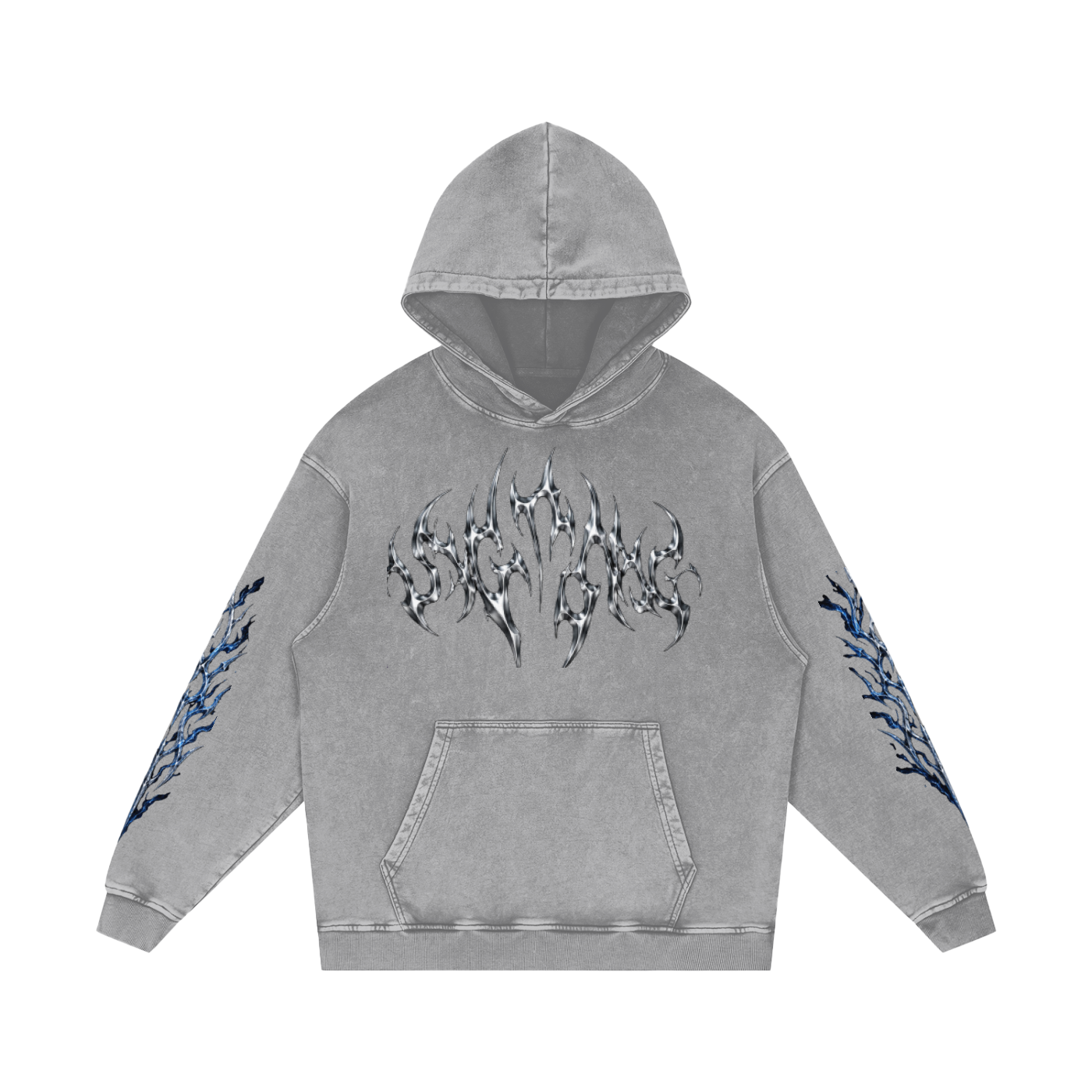 Snow Washed Loose Cotton Hoodie
