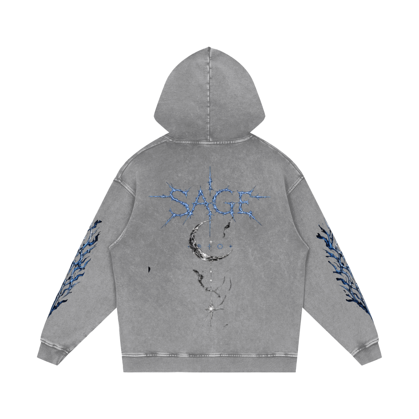Snow Washed Loose Cotton Hoodie