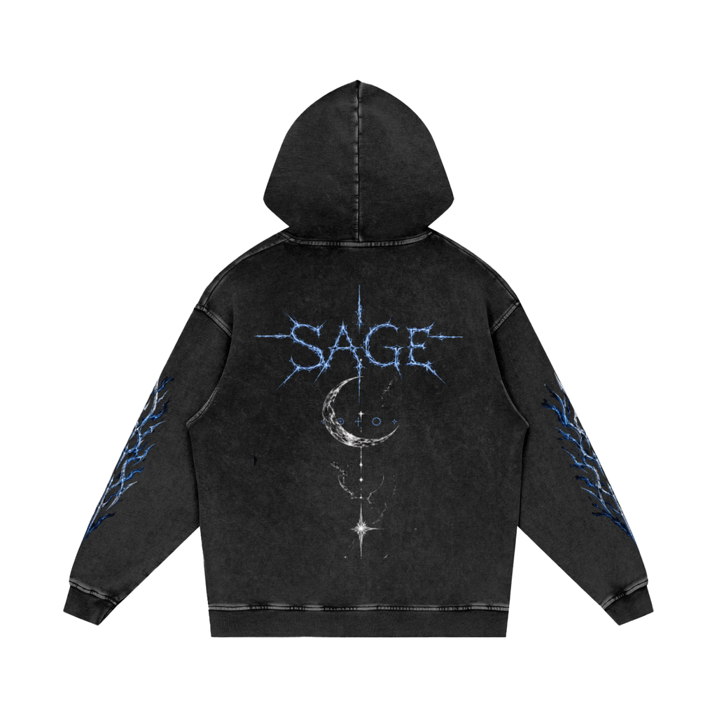 Snow Washed Loose Cotton Hoodie
