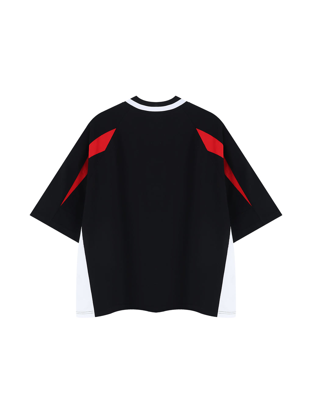 Unisex Oversized Color Block V-Neck T-Shirt